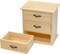 2 Pack Wooden box with 3 Mini Drawers for Jewellery,Unfinished Wood Surface Box, Small Wooden Organizer Storage Box for Arts Crafts DIY Project